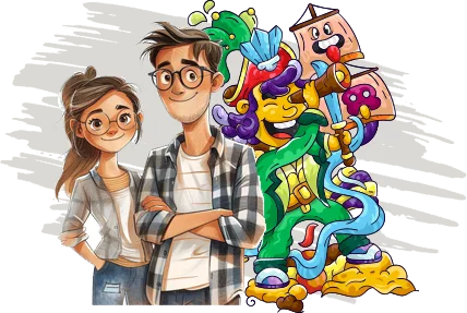 Custom book illustration characters