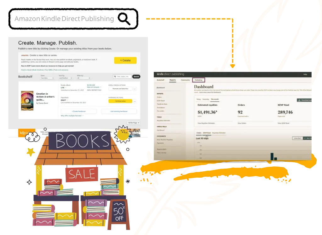 Amazon KDP publishing illustration