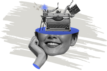 Screenplay writing workspace illustration